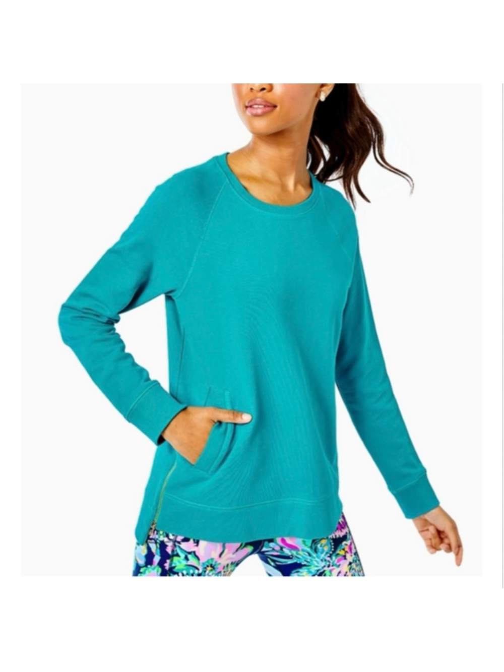 Women's Lilly Pulitzer Luxletic Teal Sweatshirt L